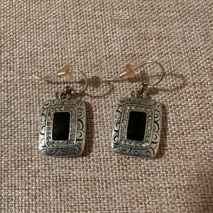 Brighton Rhythms Black Crystal French Wire Drop Earrings